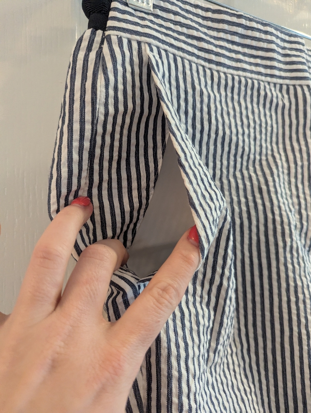 Zara Seersucker Straight Leg Pants - Picture 2 of 9